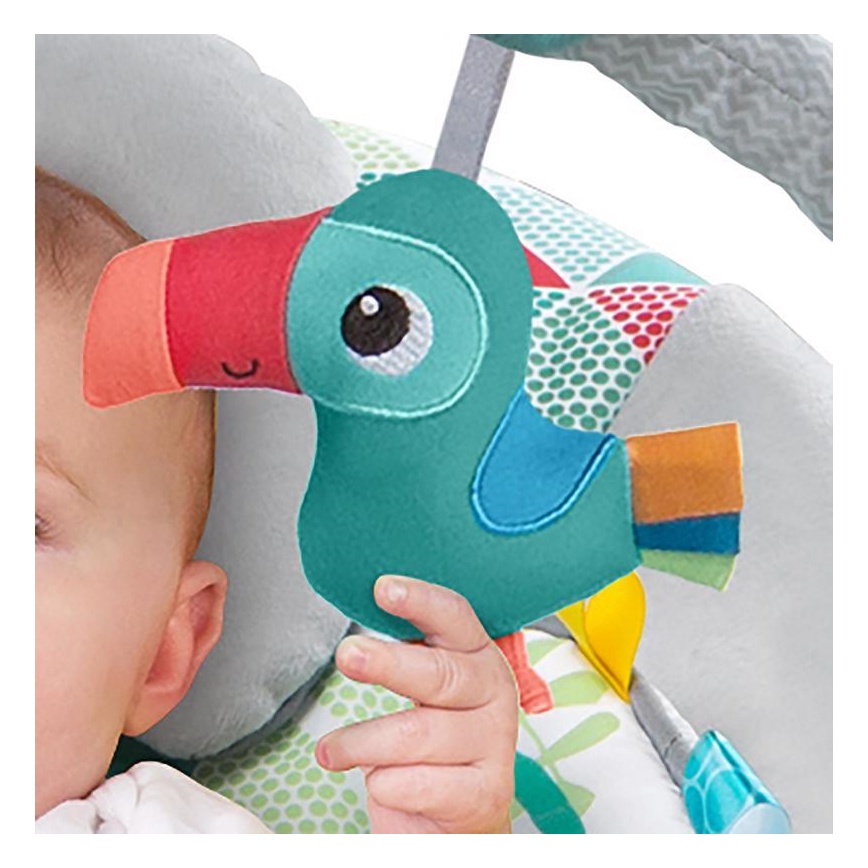 Bright Starts - Espreguiçadeira vibratória para crianças com melodia TOUCAN TANGO