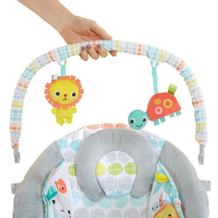 Bright Starts - Espreguiçadeira vibratória para crianças com melodia WHIMSICAL WILD