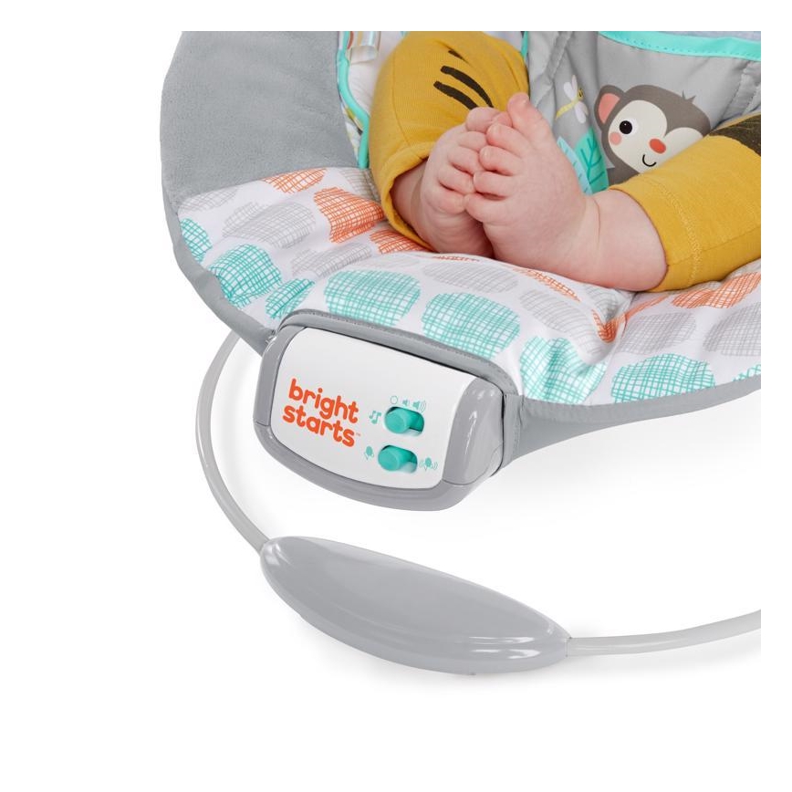 Bright Starts - Espreguiçadeira vibratória para crianças com melodia WHIMSICAL WILD
