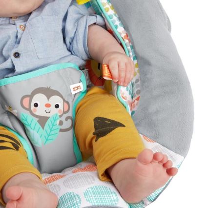 Bright Starts - Espreguiçadeira vibratória para crianças com melodia WHIMSICAL WILD