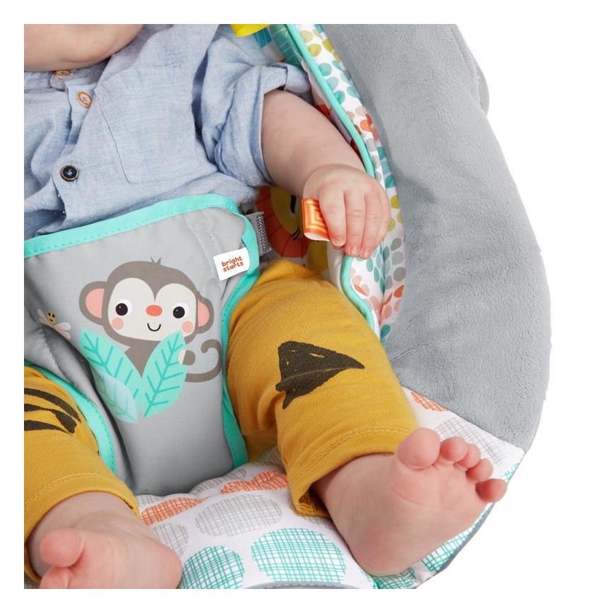 Bright Starts - Espreguiçadeira vibratória para crianças com melodia WHIMSICAL WILD