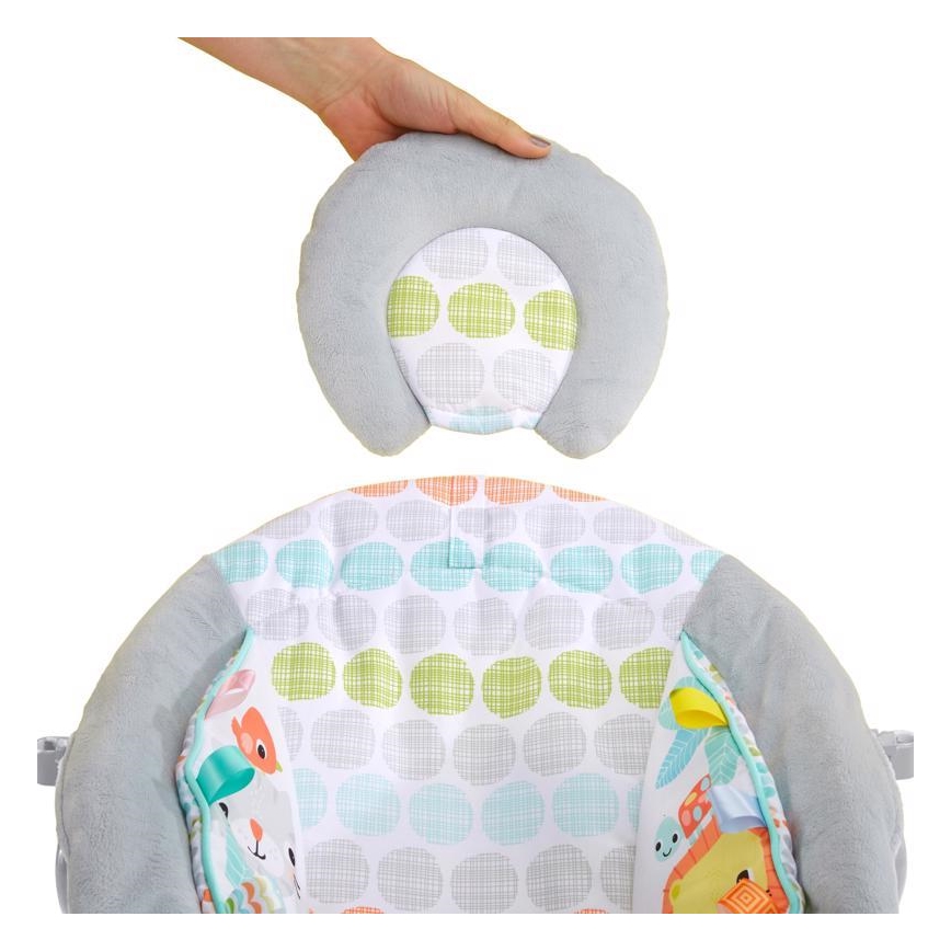 Bright Starts - Espreguiçadeira vibratória para crianças com melodia WHIMSICAL WILD