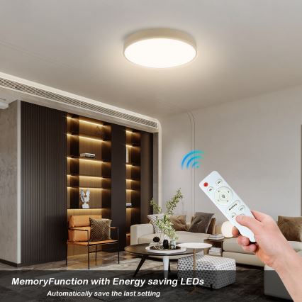 Brilagi - Luminária de teto dimável POOL LED/48W/230V 3000-6000K diâmetro 40 cm bege + controle remoto
