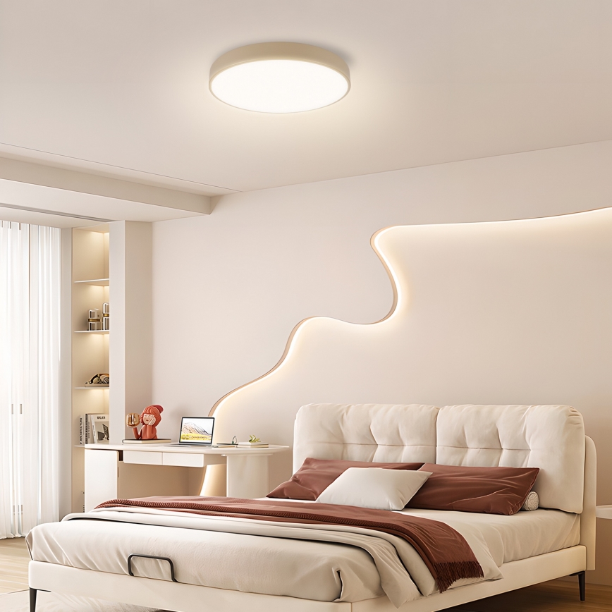 Brilagi - Luminária de teto dimável POOL LED/48W/230V 3000-6000K diâmetro 40 cm bege + controle remoto