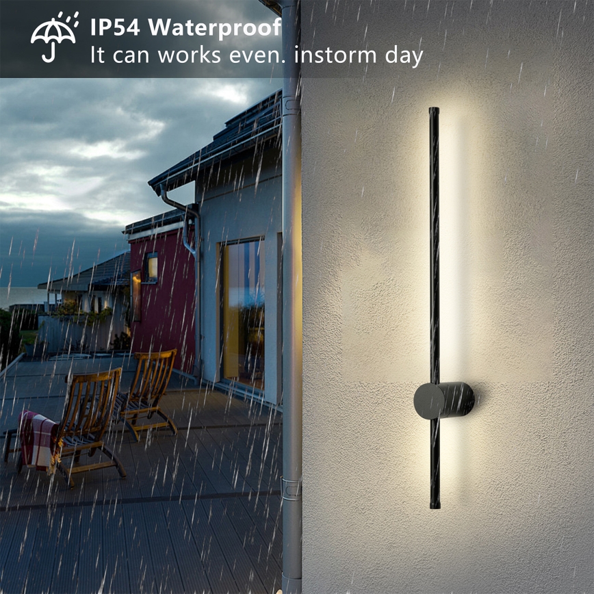 Brilagi - Aplique de parede para exterior AURA LED/12W/230V 4000K IP54 65 cm preto