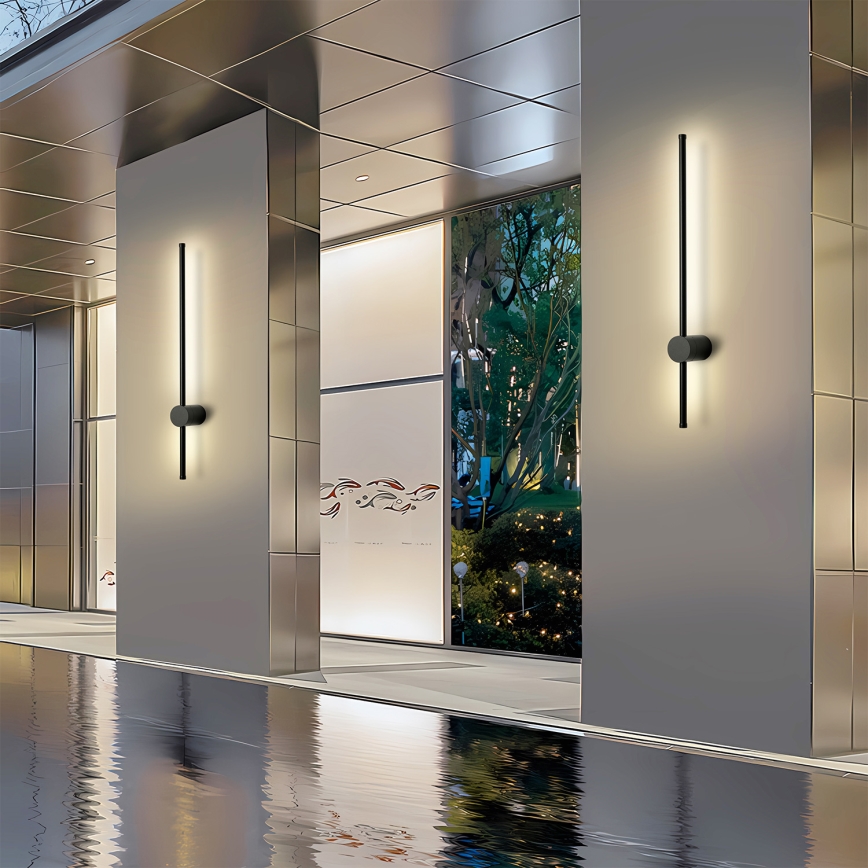 Brilagi - Aplique de parede para exterior AURA LED/12W/230V 4000K IP54 65 cm preto