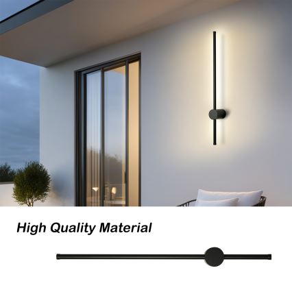 Brilagi - Aplique de parede para exterior AURA LED/12W/230V 4000K IP54 65 cm preto