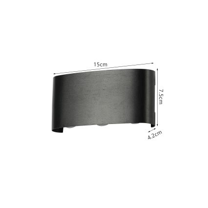 Brilagi - Aplique de parede exterior FLAREBOX LED/6W/230V preto IP65