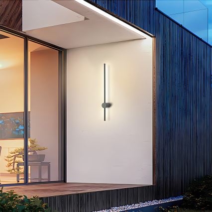 Brilagi - Aplique LED de parede para exterior AURA LED/12W/230V 3000K IP54 65 cm antracite