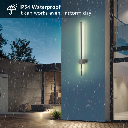 Brilagi - Aplique LED de parede para exterior AURA LED/12W/230V 3000K IP54 65 cm antracite