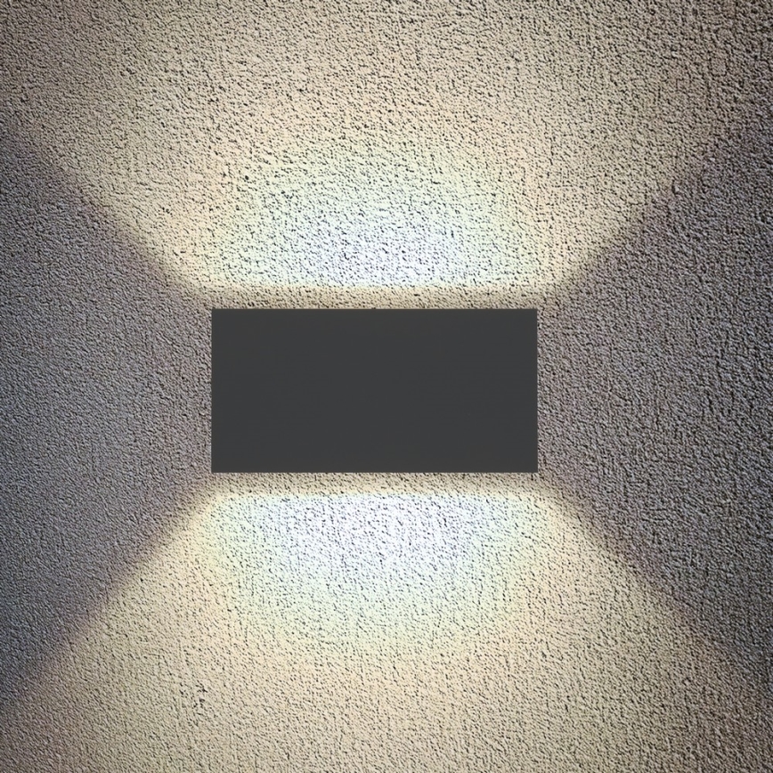 Brilagi - Aplique de parede exterior LED DOUBLE CUBE LED/12W/230V antracite IP65