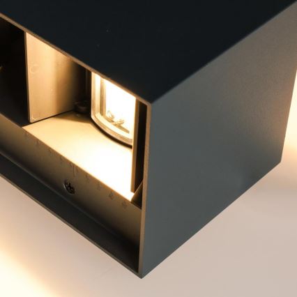 Brilagi - Aplique de parede exterior LED DOUBLE CUBE LED/12W/230V antracite IP65