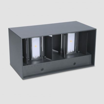 Brilagi - Aplique de parede exterior LED DOUBLE CUBE LED/12W/230V antracite IP65