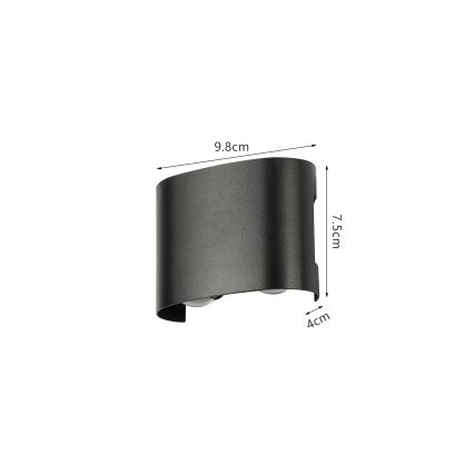 Brilagi - Aplique de parede exterior LED FLAREBOX LED/4W/230V preto IP65