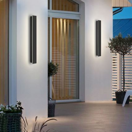 Brilagi - Aplique de parede LED para exterior LINEAR LED/12W/230V 3000K IP65 50 cm preto IRC 90