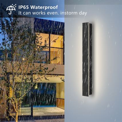 Brilagi - Aplique de parede LED para exterior LINEAR LED/12W/230V 3000K IP65 50 cm preto IRC 90