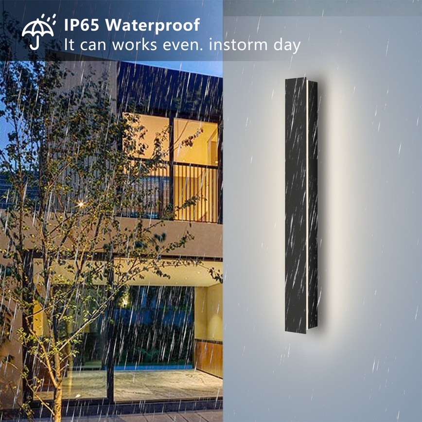 Brilagi - Aplique de parede LED para exterior LINEAR LED/12W/230V 3000K IP65 50 cm preto IRC 90
