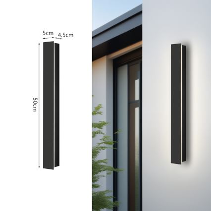 Brilagi - Aplique de parede LED para exterior LINEAR LED/12W/230V 3000K IP65 50 cm preto IRC 90