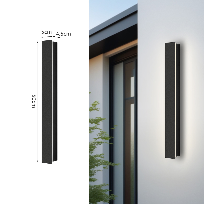 Brilagi - Aplique de parede LED para exterior LINEAR LED/12W/230V 3000K IP65 50 cm preto IRC 90