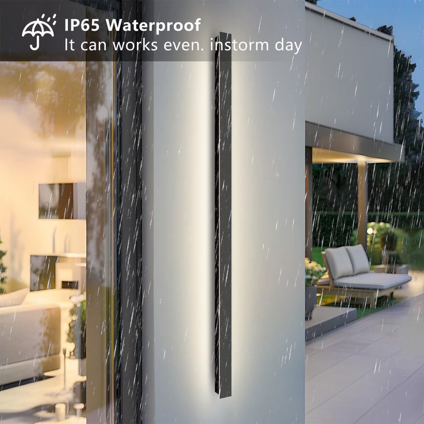 Brilagi - Aplique LED de parede para exterior LINEAR LED/32W/230V 3000K IP65 140 cm preto CRI 90