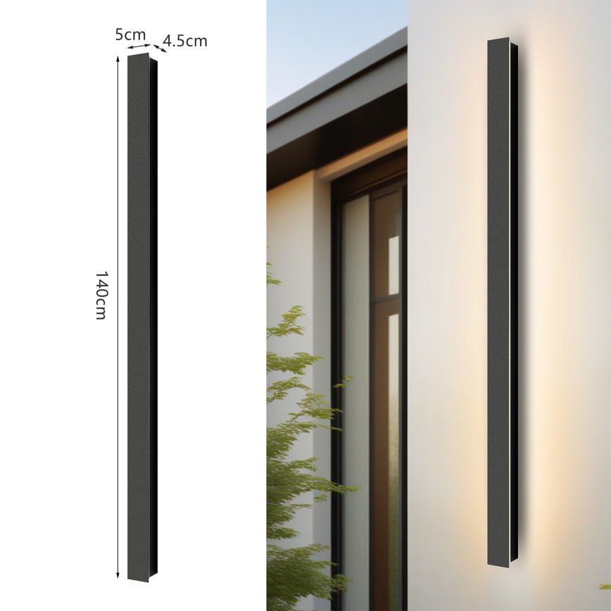 Brilagi - Aplique LED de parede para exterior LINEAR LED/32W/230V 3000K IP65 140 cm preto CRI 90