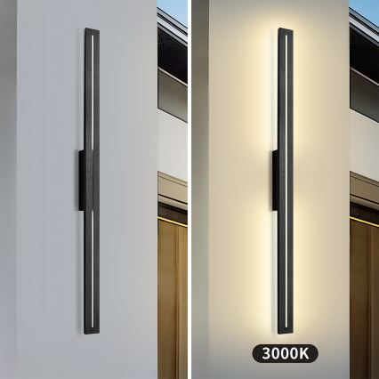 Brilagi - Aplique de parede exterior LED LINEO LED/24W/230V 3000K IP65 100 cm preto