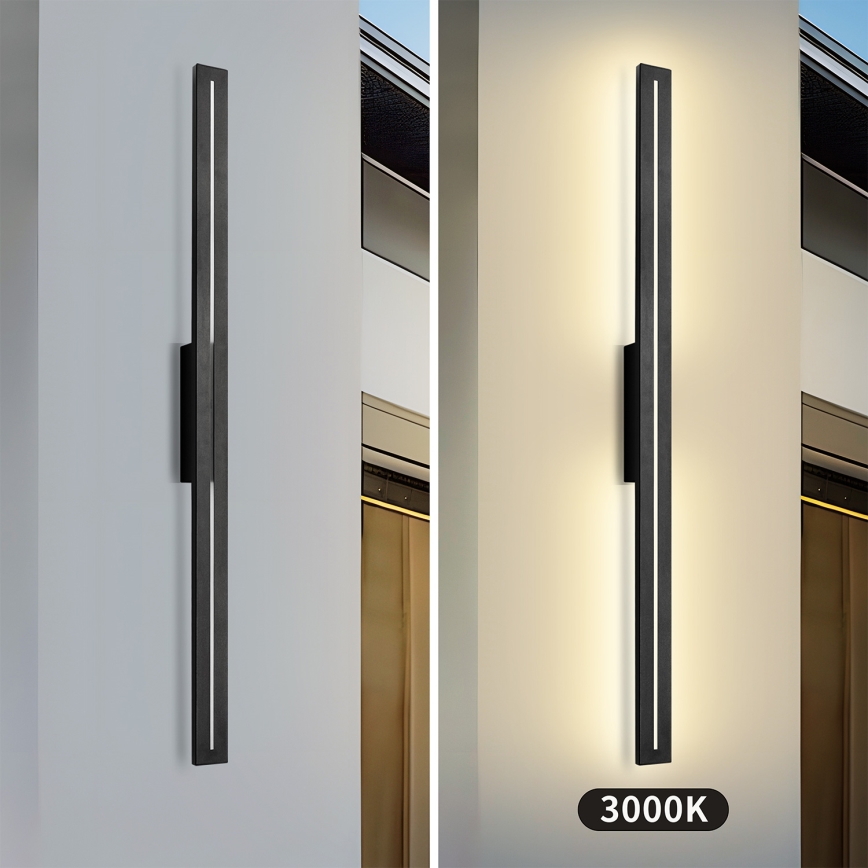 Brilagi - Aplique de parede exterior LED LINEO LED/24W/230V 3000K IP65 100 cm preto