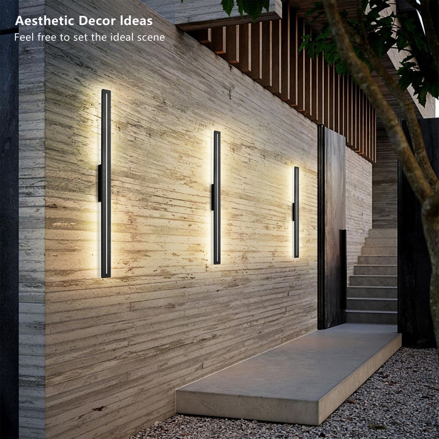 Brilagi - Aplique de parede exterior LED LINEO LED/24W/230V 3000K IP65 100 cm preto
