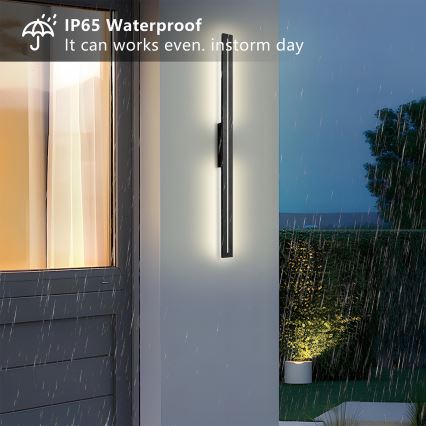 Brilagi - Aplique de parede exterior LED LINEO LED/24W/230V 3000K IP65 100 cm preto