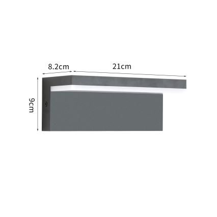 Brilagi - Aplique de parede exterior TESSI LED/10W/230V antracite IP54