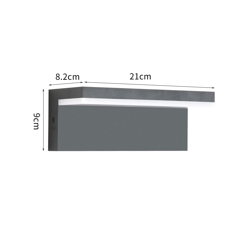 Brilagi - Aplique de parede exterior TESSI LED/10W/230V antracite IP54