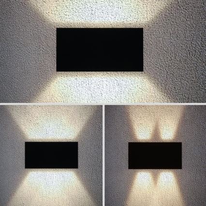 Brilagi - Aplique de Parede Externo LED DOUBLE CUBE LED/12W/230V preto IP65