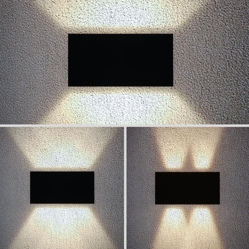Brilagi - Aplique de Parede Externo LED DOUBLE CUBE LED/12W/230V preto IP65