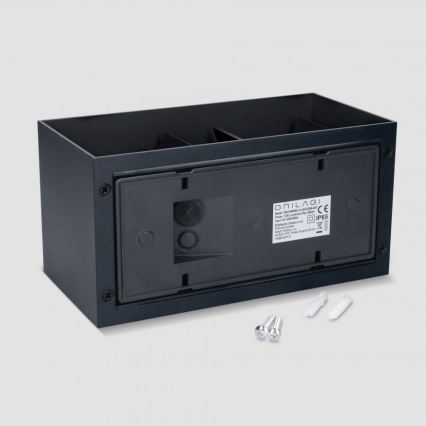 Brilagi - Aplique de Parede Externo LED DOUBLE CUBE LED/12W/230V preto IP65
