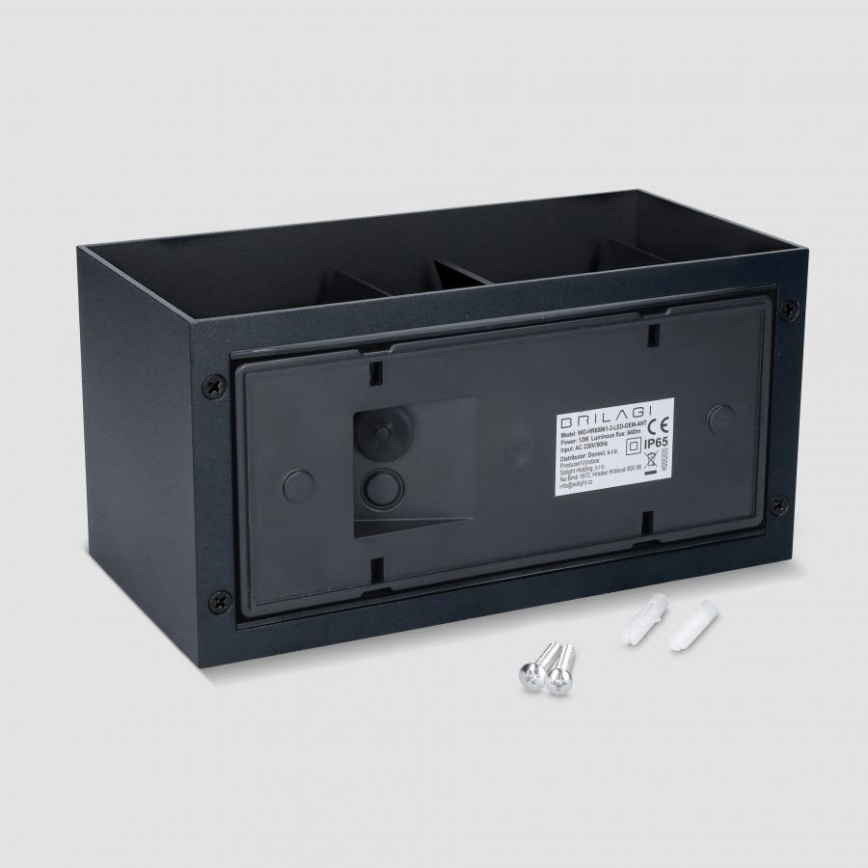 Brilagi - Aplique de Parede Externo LED DOUBLE CUBE LED/12W/230V preto IP65