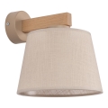 Brilagi - Aplique de parede LATTE SABIA 1xE27/60W/230V pinho/bege