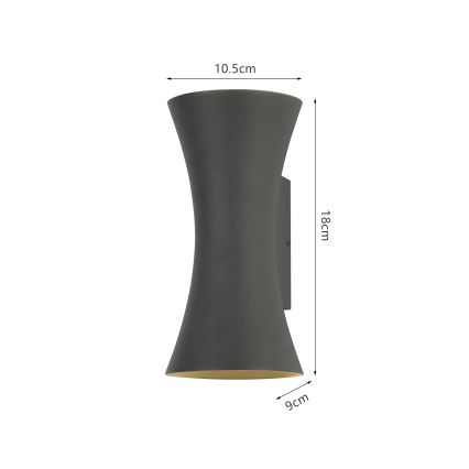 Brilagi - Aplique de parede LED para exterior BICON LED/10W/230V antracite IP44