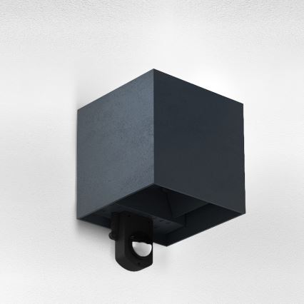 Brilagi - Aplique de parede LED para exterior com sensor CUBE LED/6W/230V antracite IP65