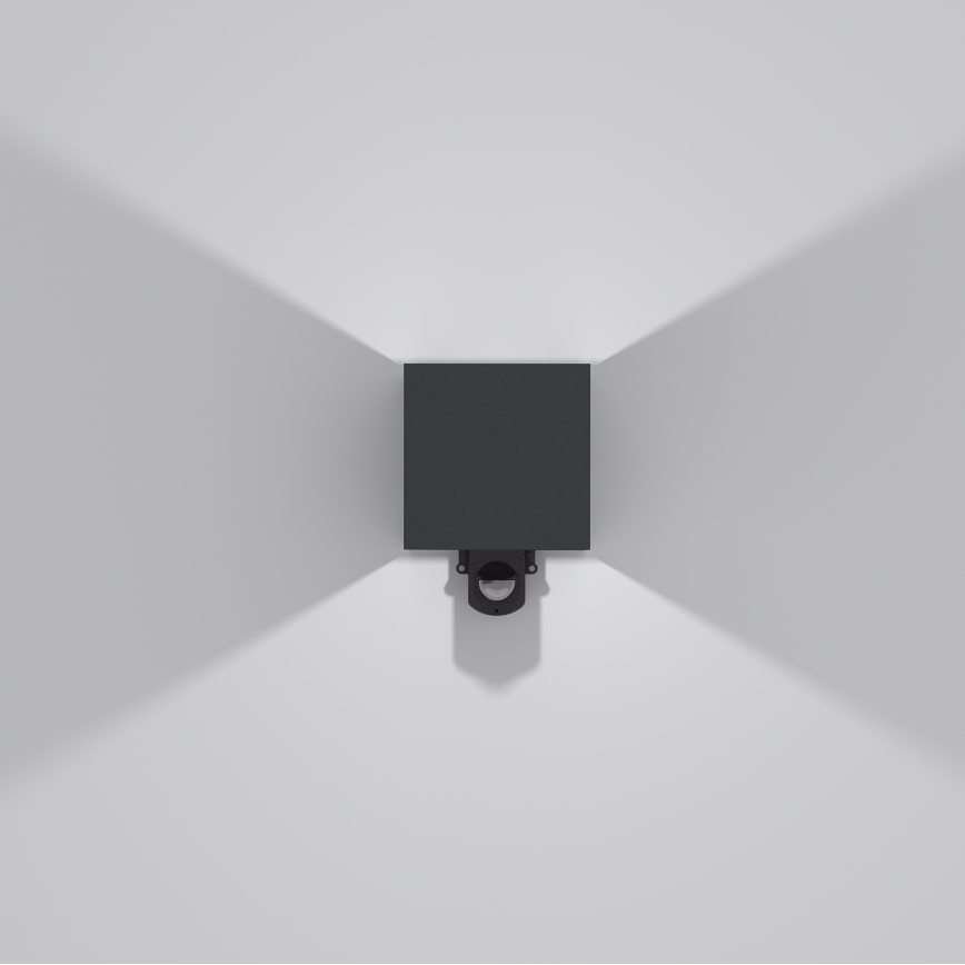 Brilagi - Aplique de parede LED para exterior com sensor CUBE LED/6W/230V antracite IP65