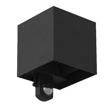 Brilagi - Aplique de parede LED para exterior com sensor CUBE LED/6W/230V preto IP65