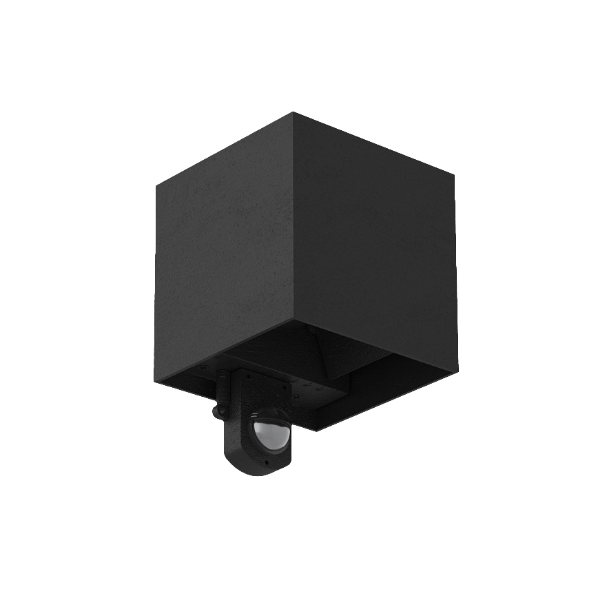 Brilagi - Aplique de parede LED para exterior com sensor CUBE LED/6W/230V preto IP65