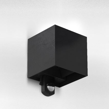 Brilagi - Aplique de parede LED para exterior com sensor CUBE LED/6W/230V preto IP65
