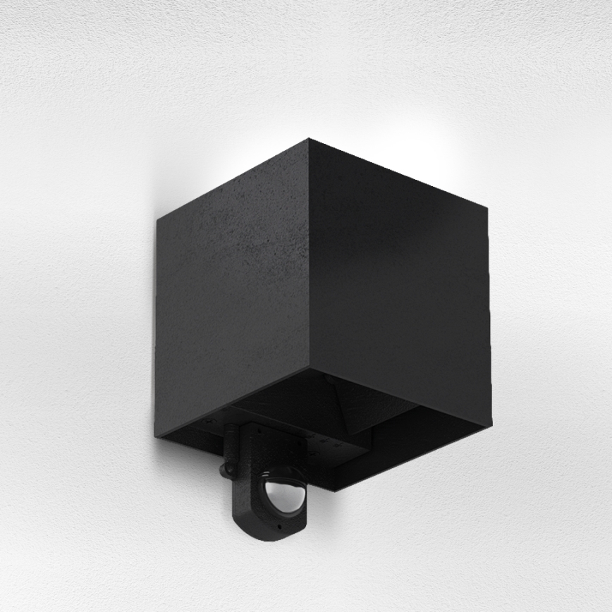 Brilagi - Aplique de parede LED para exterior com sensor CUBE LED/6W/230V preto IP65
