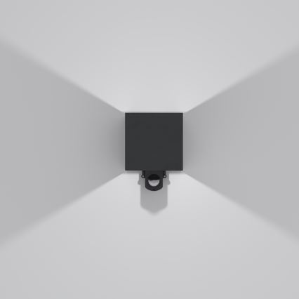 Brilagi - Aplique de parede LED para exterior com sensor CUBE LED/6W/230V preto IP65