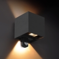 Brilagi - Aplique de parede LED para exterior com sensor CUBE LED/6W/230V preto IP65