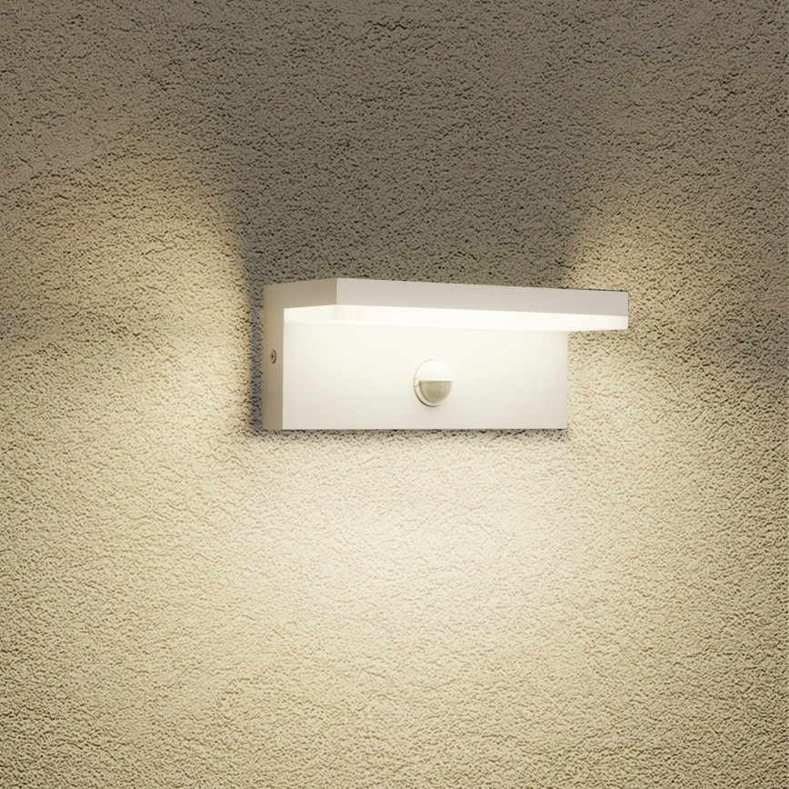 Brilagi - Aplique de parede LED para exterior com sensor TESSI LED/10W/230V branco IP54