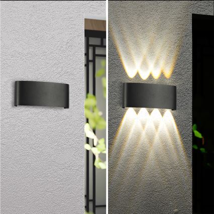 Brilagi - Aplique de parede LED para exterior FLAREBOX LED/8W/230V preto IP65