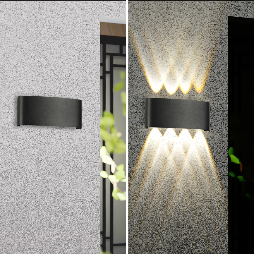 Brilagi - Aplique de parede LED para exterior FLAREBOX LED/8W/230V preto IP65