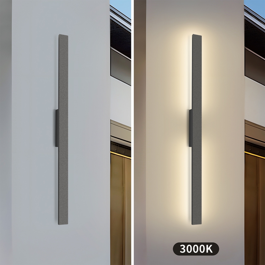 Brilagi - Aplique de parede LED para exterior LUNA LED/24W/230V 3000K IP65 100 cm antracite IRC 90