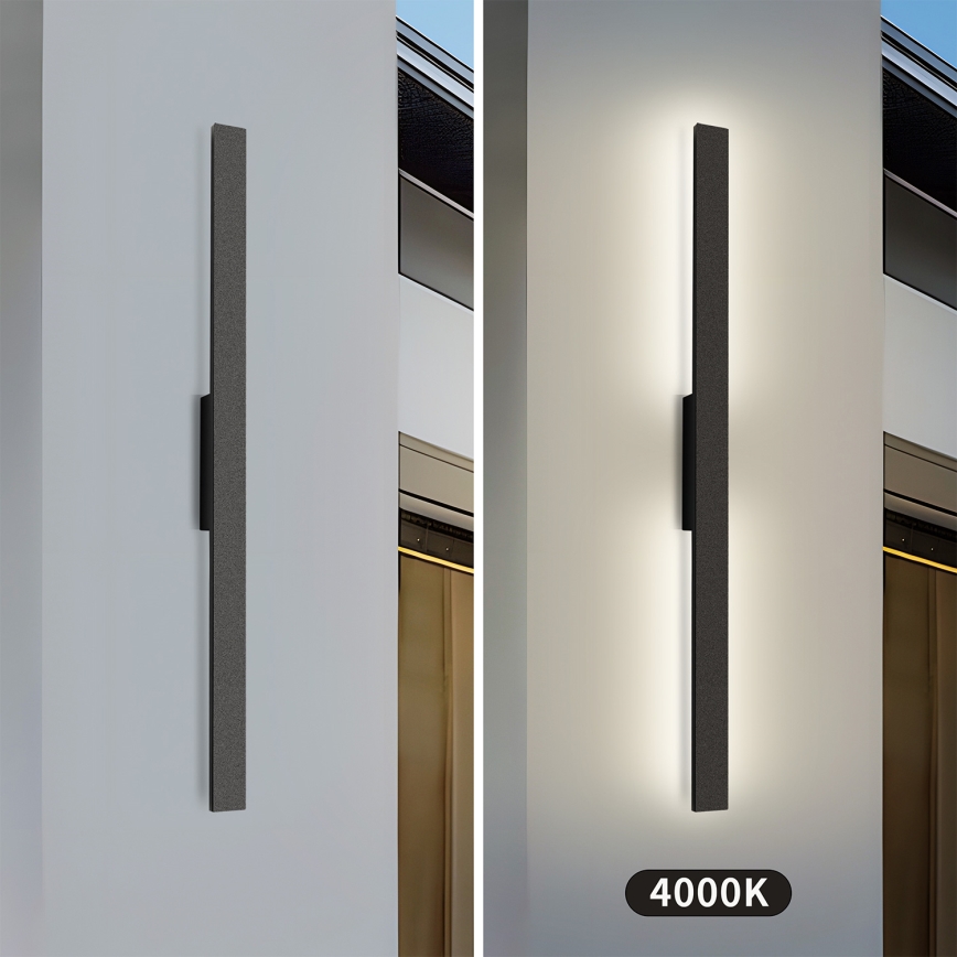 Brilagi - LUNA Aplique de parede exterior LED/24W/230V 4000K IP65 100 cm preto CRI 90